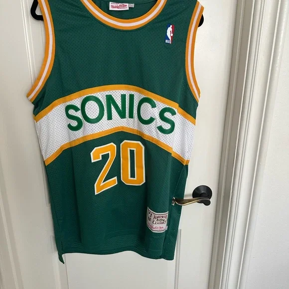 NBA Seattle SuperSonics Gary Peyton 1994 Swingman Green Hardwood Classics Jersey - Picture 3 of 6